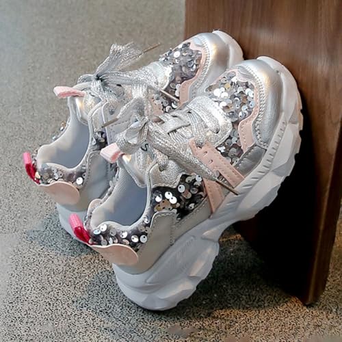 Girls Boys Lightweight Sneakers Baby Kids Lace-Up Tennis Running Shoes Breathable Walking Shoes for Little Kid/Big Kid2