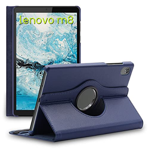 ebestStar - Funda para Lenovo Tab M8 2021 (3rd Gen), M8 HD 2019, Carcasa Capa Giratoria, 360 Protectora, Cuero PU Soporte, Azul Oscuro