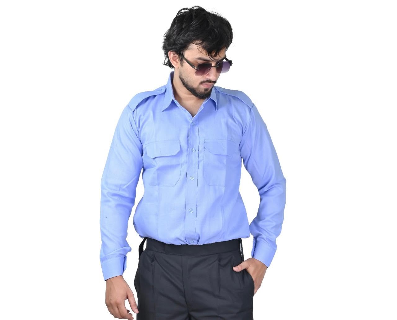Sky Blue Security and Driver Shirt for Men, Full Sleeve-picture-16