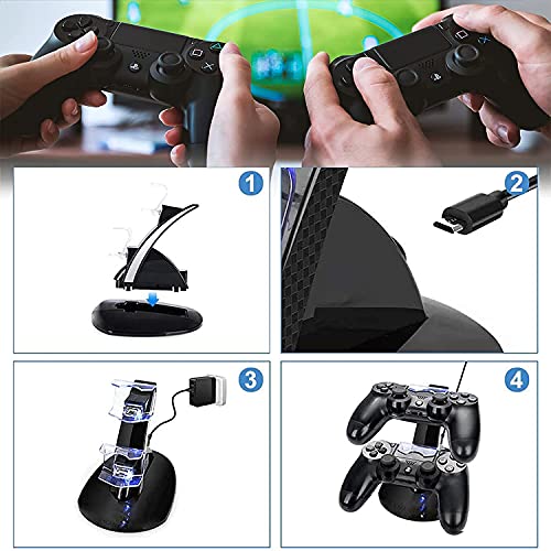 Ozvavzk-Compatibile-con-PS4-Docking-StationController-doppio-Station-LED-Compatibile-con-PS4Playstation-4PS4-SlimPro-Controller-gamepad-wireless