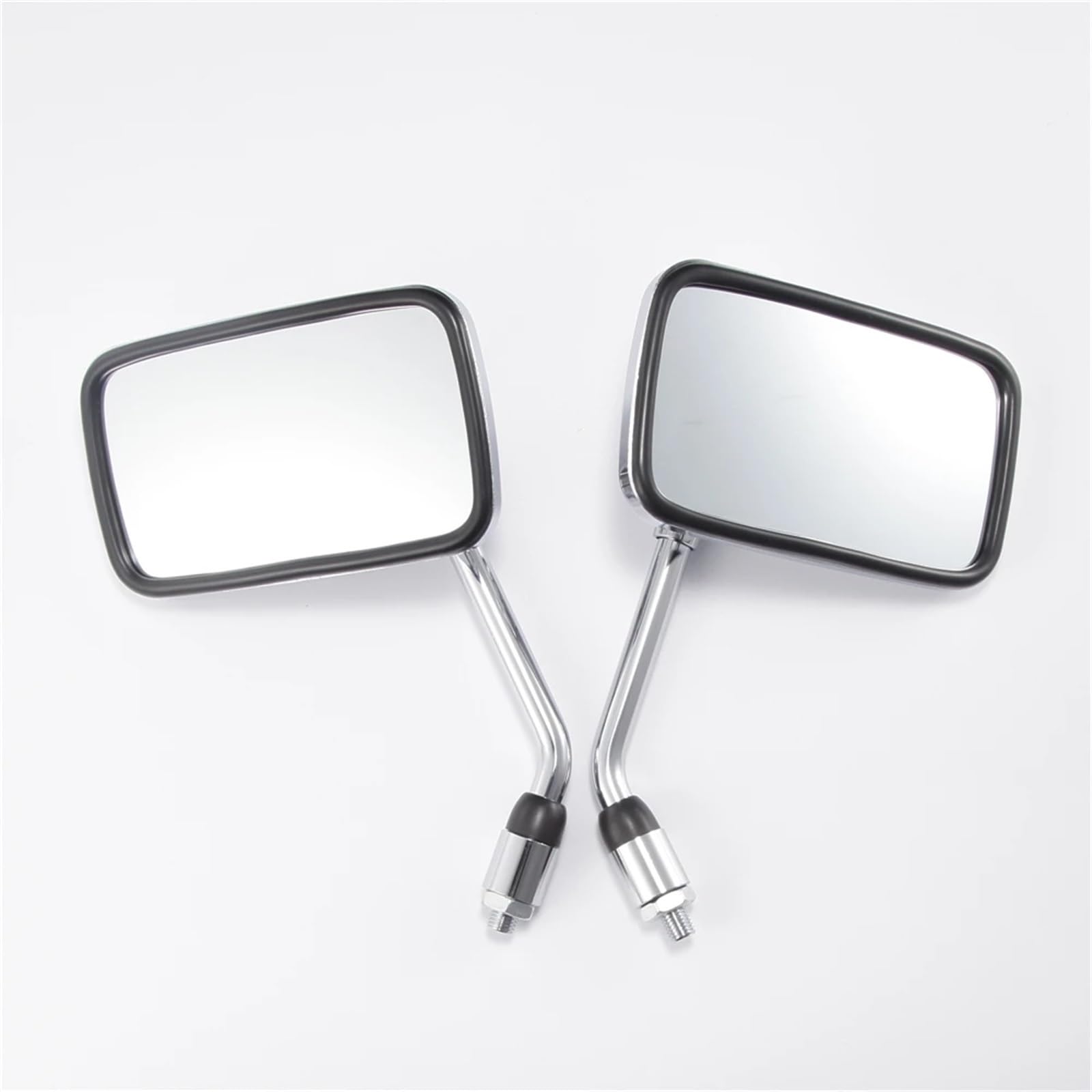 Motor Spiegels, Motorfietsstuurspiegel, een paar 10 mm motorfiets stuur achteruitkijkspiegel chroom rechthoek spiegel compatibel met universele motor ATV Dirt Bike Scooter Bromfiets Motorfiets Convex