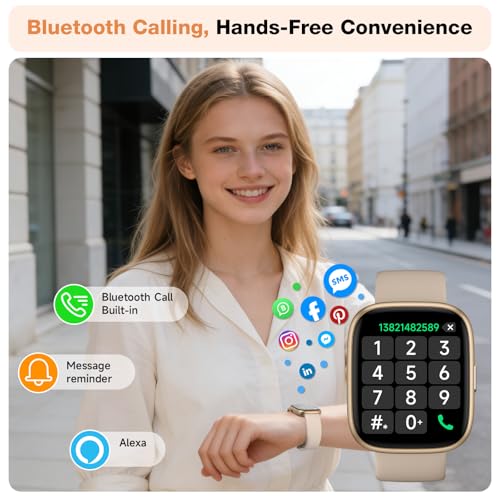 Smart Watch for Women Men, Alexa Built-in, 1.83" HD Touchscreen Fitness Tracker with Bluetooth Calling, Fitness Watch with Sleep Monitor, 100+ Sports Modes, IP68 Waterproof Smartwatch for Android iOS - Image 3