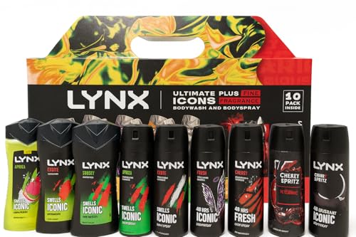 LYNX The Ultimate Icons Collection Gift Set 10 Piece Bodywash Body Spray Deodrant Ultra Fresh Body Fresh Clean Perfect For Christmas Gifts Presents Exclusive Edition