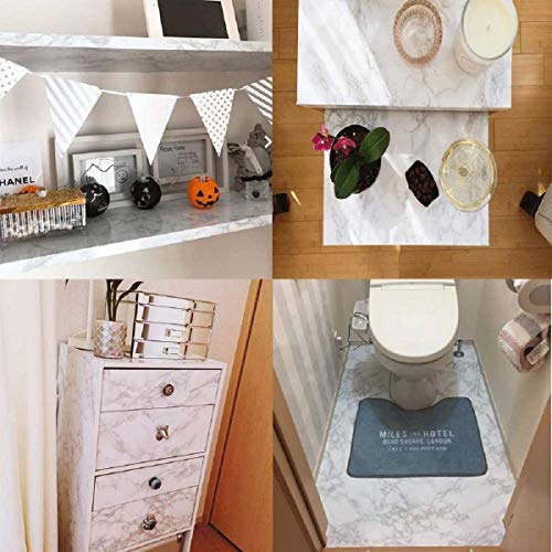 Practicalws Marble Wallpaper Granite Gray&White Paper Roll 35.4" X 118" Kitchen Countertop Cabinet Furniture Is Renovated Thick Pvc Easy To Remove Without Leaving Glue Upgrade #TOP3