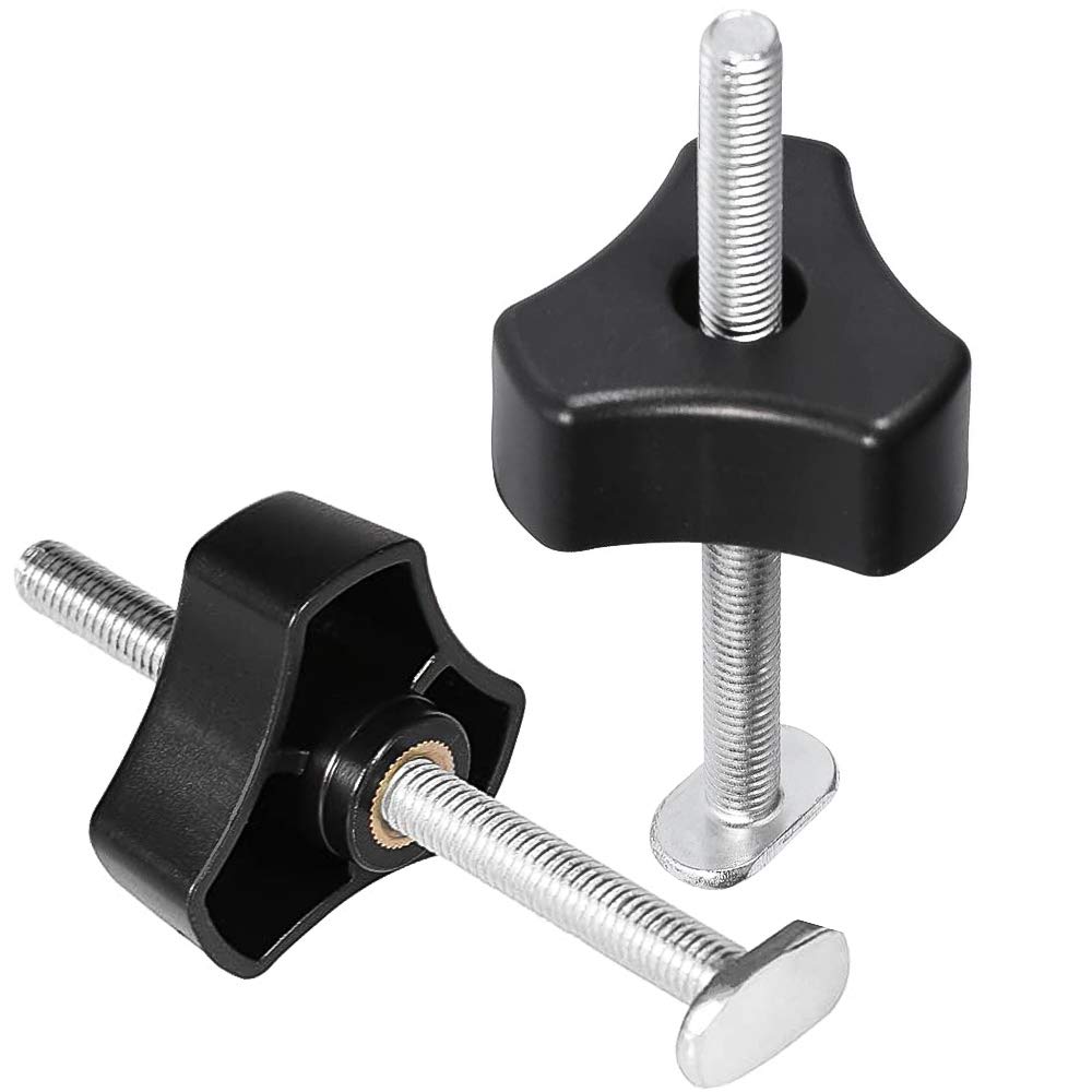 Lucywey Quick Acting Hold Down Clamp with T Screw and Plastic Handle,T-Slot Clamp for T-Slot T-Track DIY Woodworking Tool