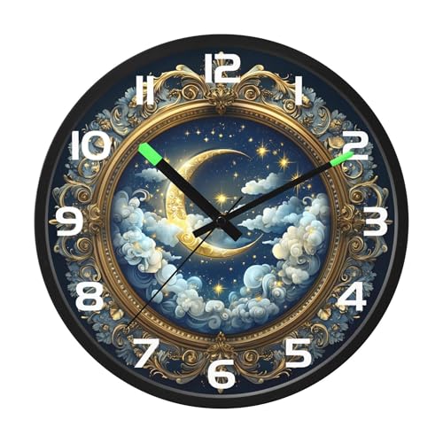 Reloj de pared digital redondo con luz nocturna y control de sonido miniatura 1