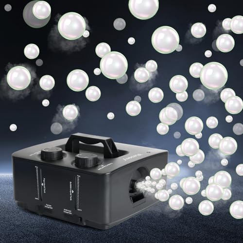 fog bubble machine 2 in 1 professional smoke bubble maker for stage party halloween christmas wedding birthday 8000fog filled bubble per minute 250w black