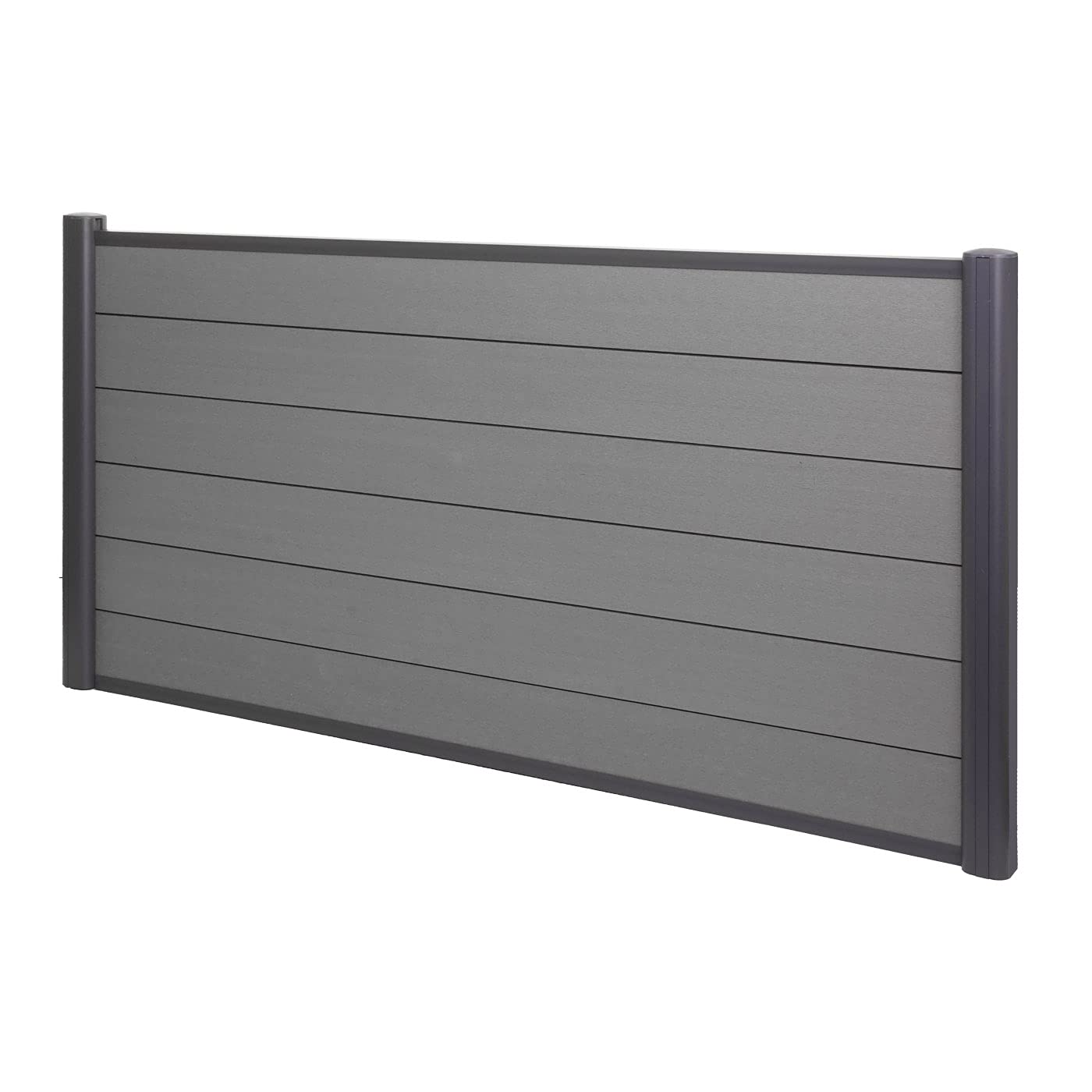 Mendler Aluminiowe słupki Sarthe-WPC, słupki słupki, system wtykowy - 98 cm, szare