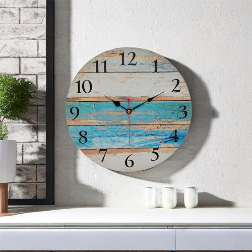 Grazing WALL CLOCK S Silent Battery Operated,Nautical Coastal Farmhouse Wooden Clock thumb #1