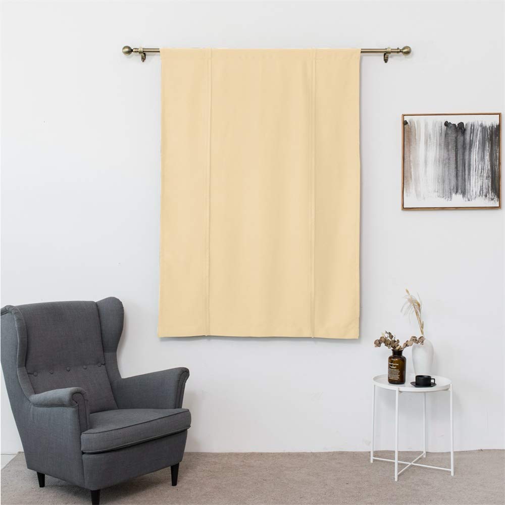 ele ELEOPTION Attacher Les Stores occultant Rideau de fenêtre Isolant Thermique Drapé Panneau Décoration de la Maison Balloon Shades pour Chambre (Beige, 120 * 120cm)