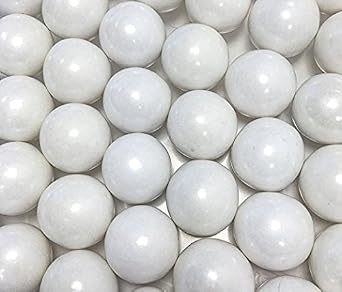 Large Pearl White Shimmer Gumballs - 2 Pounds x 1 inch - Approximately 120 Gumballs Per Bag