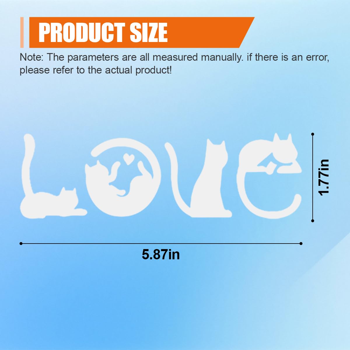 YoRise Cat Car Stickers Waterproof Vinyl Automotive Decals with English Love UV Resistant Bumper Stickers Cute Car Accessories — view 2