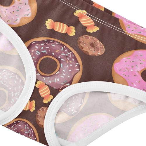 Pink Brown Donuts Candy Sweet Girl Panties Cute Toddler Girls Underwear Cotton Stylish Undies Kids Briefs 2t4