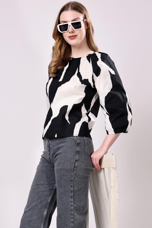 Image of London Hills Women Cotton Regular Fit Top Full Sleeves Top