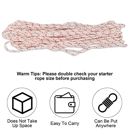 Starter Seil, Starter Seil 10-Meter 3,0 mm Ziehen Schnur mit 4 Stücke Starter Griff, Rasenmäher Starter Schnur Seil für Rasenmäher Kettensäge Trimmer Edger Bürste Schneider Motorteile – Bild 5