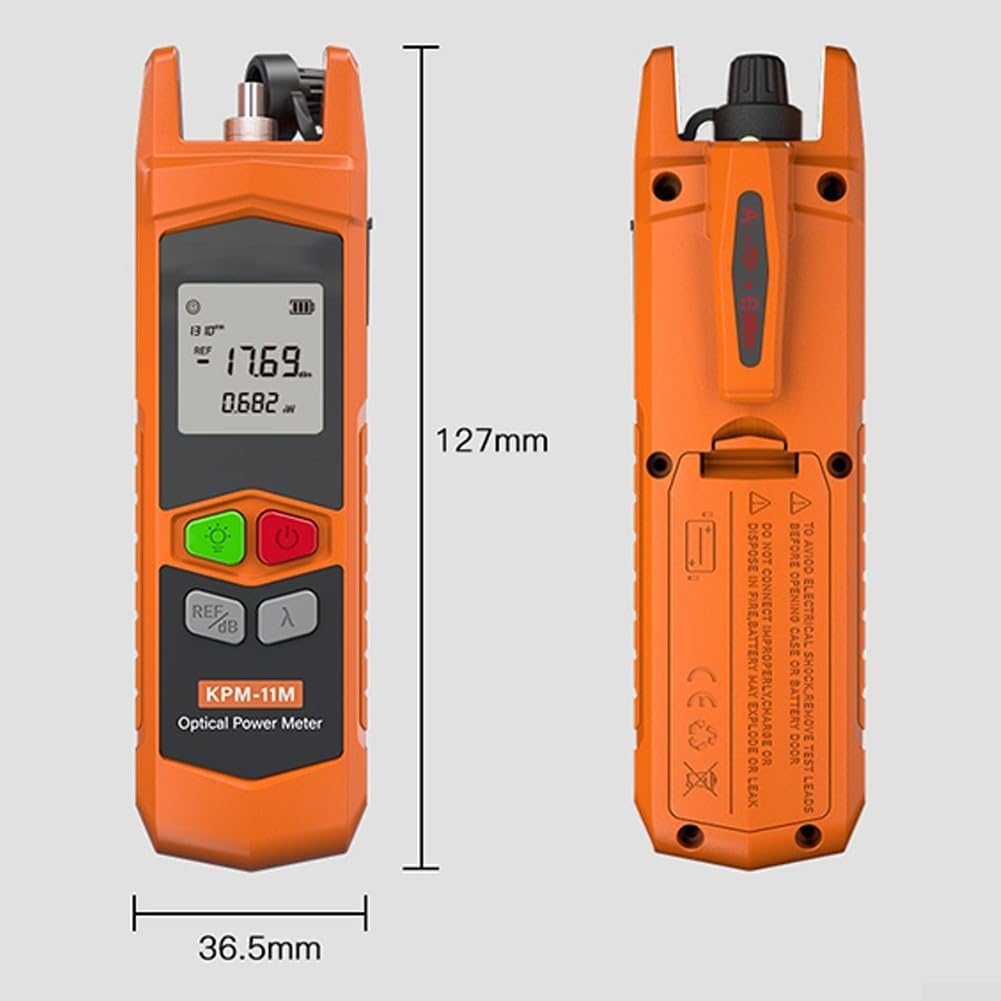 Honseadek Mini misuratore di potenza a fibra ottica -11m con torcia elettrica a led da -70 a 6 dbm gamma di misurazione 7 lunghezze d'onda 850-1625nm Ingaas Probe 2