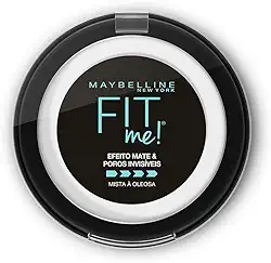Maybelline NY Fit Me Pó Compacto Translúcido Efeito Matte com Longa Duração 12H, Controla Oleosidade e Brilho, Sela Maquiagem com Acabamento Natural, Não Obstrui Poros, 10g