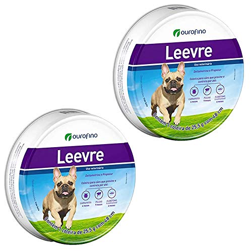Coleira Leevre Ourofino 48cm Roxa Antipulgas E Carrapatos E Protege Contra Leishmaniose 02 Unidades