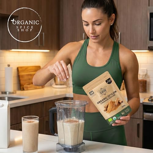 Organic Ceylon Cinnamon Powder | Certified USDA Organic and Kosher| Ceylon Cinnamon Powder Organic from Sri Lanka | Organic Cinnamon Ceylon from Sri Lanka| Premium Quality True Cinnamon Powder | 7 oz (200g) Eco-Friendly Resealable Bag Detail