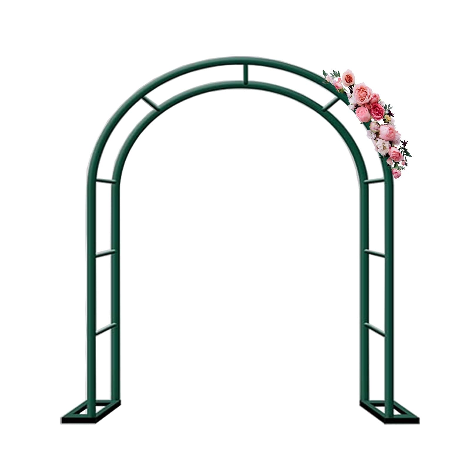 Wide Garden Arch, Large Outdoor Arches, Wedding Rose Arch, Garden Arches Metal Strong for Climbing Plants,Trellis Arched Support Arches, W120/140/180cm, H200/220/230cm(Green,W7.8FT H7.2FT)