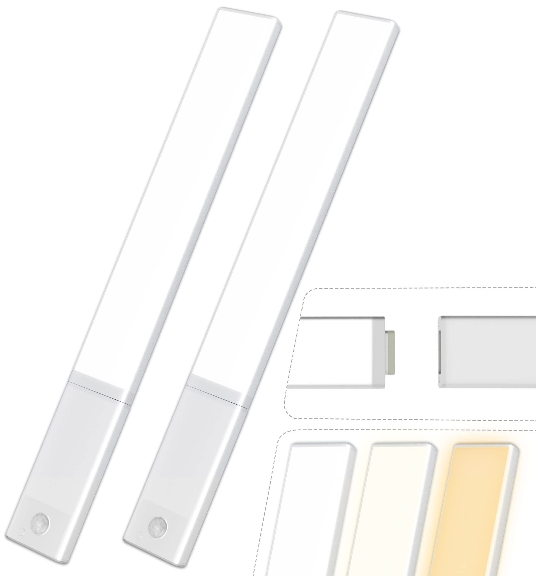 Otdair 2 Pack 90 LED Closet Light Motion Activated,2000 mAh Battery Operated Motion Sensor Under Cabinet Light,Homelife Led Bars Motion Sensor Lights,200lm Homelife Motion Sensor Light for Stairs