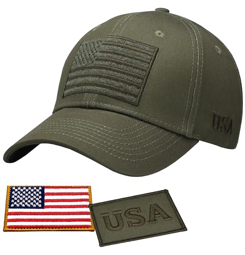 Image of Antourage American Flag Unisex Baseball Hat for Men and Women | USA Flag Mesh Snapback Flat Visor Cap + 2 Patriotic Patches