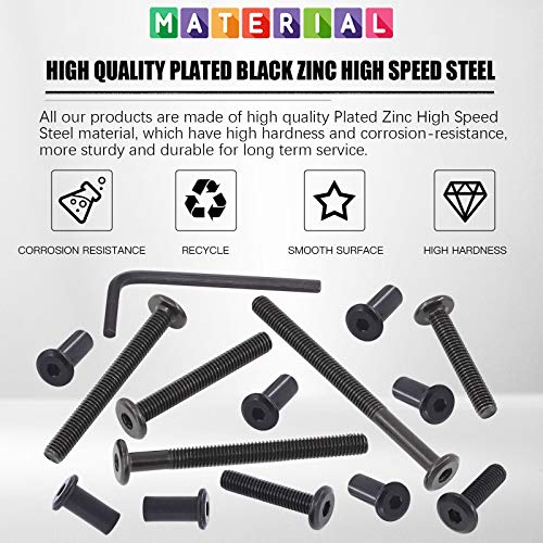 Glarks G-1322 85Pcs M6X16/ 25/35/ 45/55/ 65/ 75Mm Black Hex Drive Socket Cap Bolts Kit thumb #2
