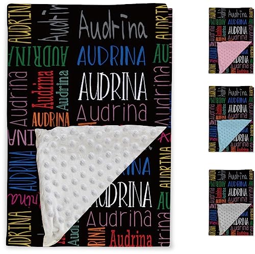 Image of Custom Baby Blanket - Personalized Names Design - Soft Plush Blanket with Double Layer Dotted Backing for Boys Girls Color23(47x60 inches)