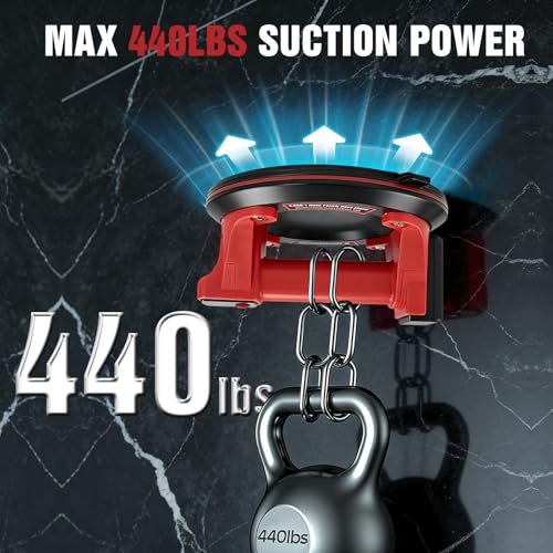 Image of 8 inch Electric Vacuum Suction Cup Lifter, 440 lbs Heavy Duty Vacuum Suction Cup with Digital Display, Glass Suction Cups to Lift Large Glass, Tile Suction Cup Tool for Glass, Tile, Ceramic, Windshield