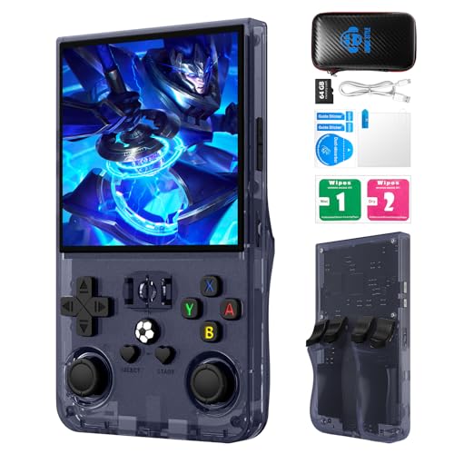 Image of Retro Handheld Game Console, R36MAX Portable Hand Held Open Source Linux System, 4.0 Inch 720x720 IPS Screen, Support 18,000+ Classic Game, 4000mAh Battery Retro Gaming Console (Blue 18GB)