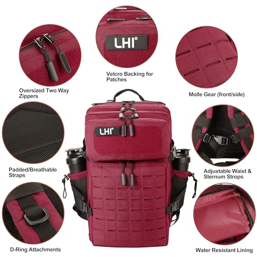 Image of LHI Tactical Military Backpack for Men 25L /45L Large Molle Army Assault Pack 3 Day Hiking Rucksack With Bottle Holder