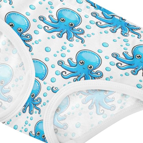 Joisal Toddlers Underwear Floral 2t Cotton Panties Little Girl Fancy Briefs Undies Kids Cute Blue Octopuses4