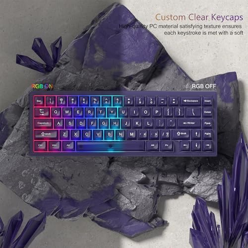 Image of Womier Keyboard Keycaps Jelly Purple, Cute Keycaps Transparent Clear