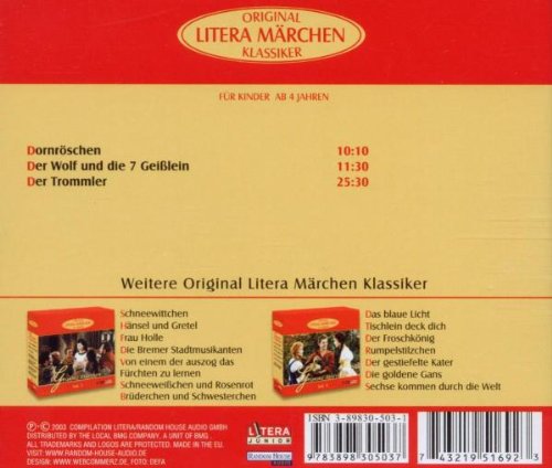 Original Litera Märchen Klassiker: Dornröschen / Der Wolf und die 7 Geißlein / Der Trommler