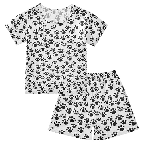 Cat Paw Print Pajama Set Pajamas Sleepwear Nightwear Loungewear Clothes Set B04028333