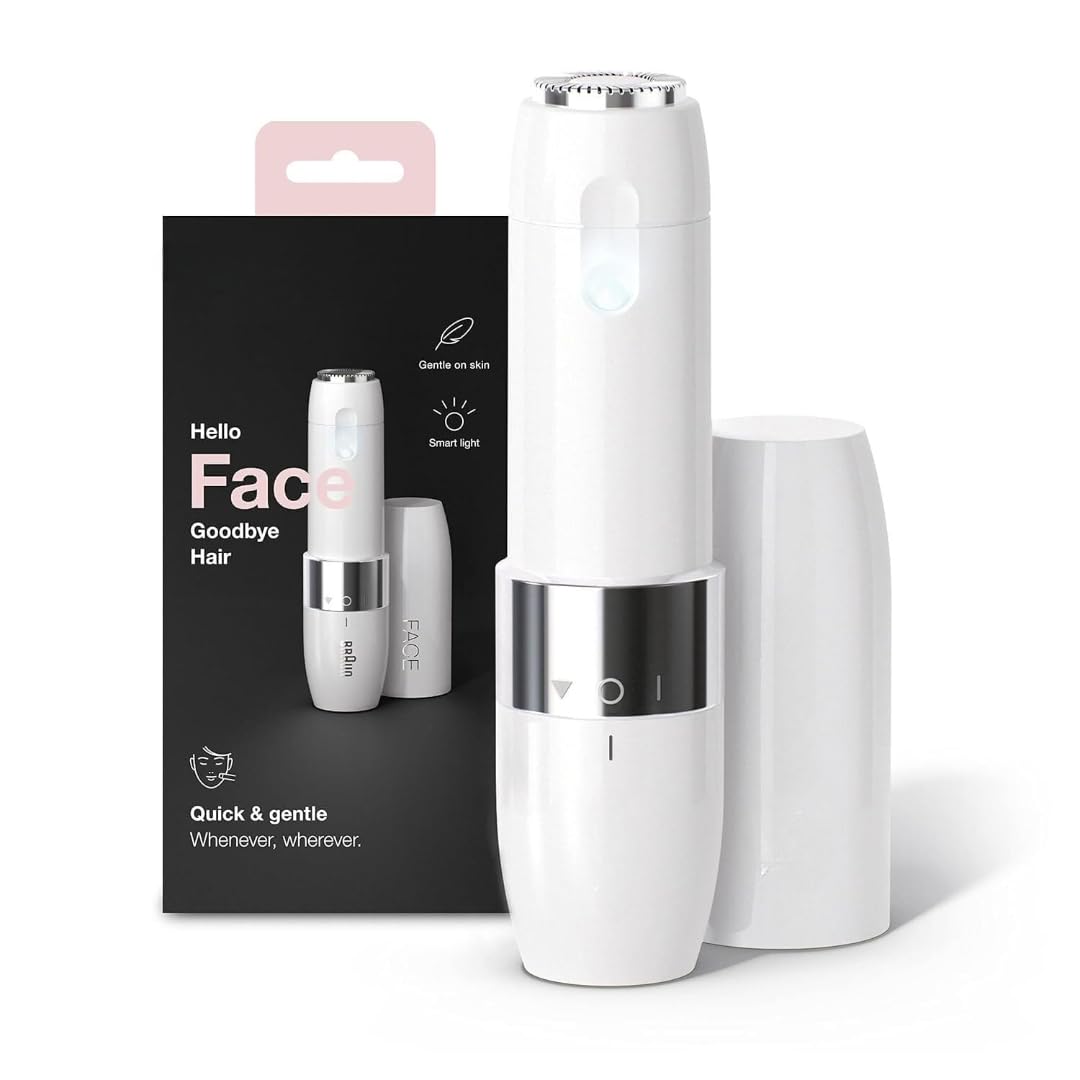 Electric Facial Hair Remover for Women, Mini Rechargeable Face Hair Trimmer with Smart Light, Instant Painless Hair Removal for Upper Lip, Chin, Cheeks & Peach Fuzz, Portable Facial Shaver for Smooth Skin-image-14