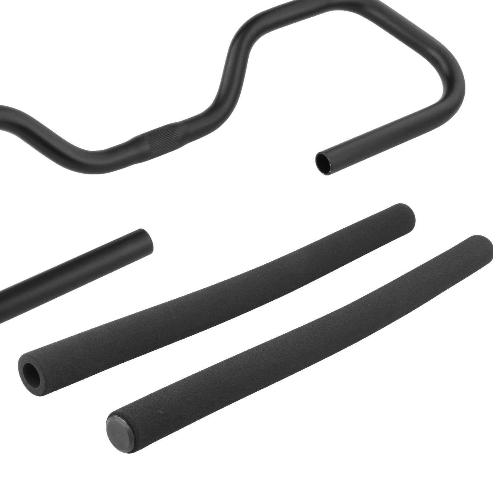 Manillar de 25,4 x 600 mm con forma de mariposa para trekking, bicicleta de turismo, bicicleta de carreras, color negro arena, 59,9 cm