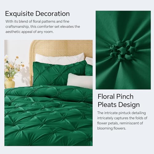 Image of BEDELITE Twin Comforter Set Forest Green,Lightweight & Soft Comforter