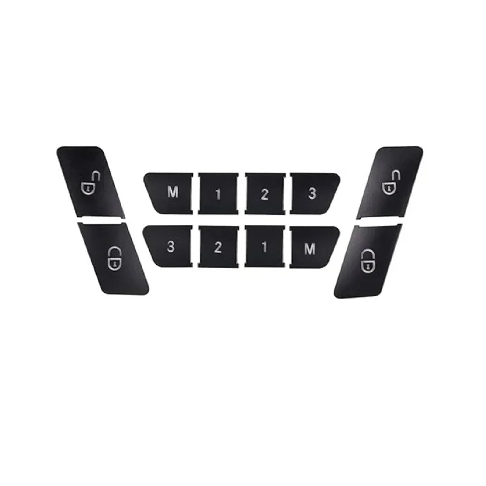 Dash Button Stickers Compatible with Benz for E Class for W204 W212 Car Steering Wheel Button Door Unlock Memory Window Lift Sticker(Black,Size4)