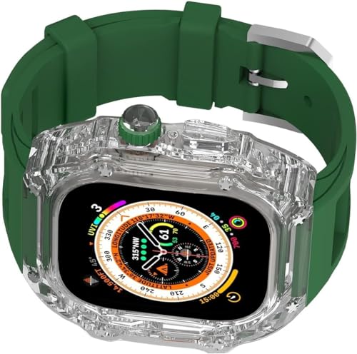 Bracelet de montre en caoutchouc transparent incassable pour Apple Watch 44 45 mm