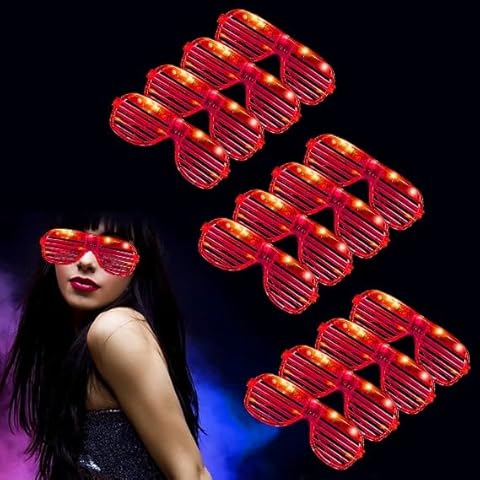 LUMOUS 12pcs LED Light Up Party Glasses Cover
