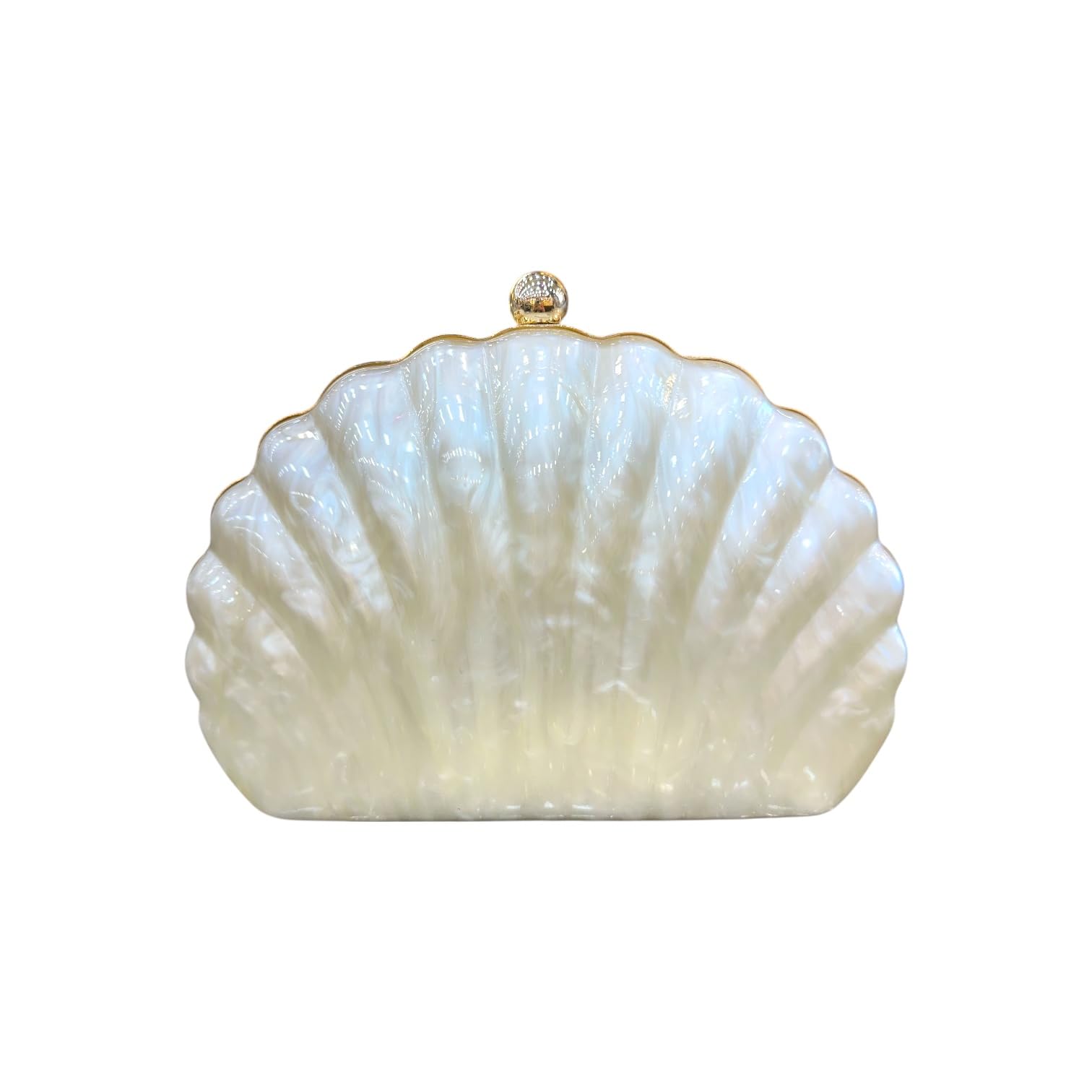 Women’s Shell Clutch Evening Bag – Pearl Acrylic Seashell Shape Party Purse with Detachable Golden Chain for Wedding, Cocktail, Prom & Special Occasions-picture-39