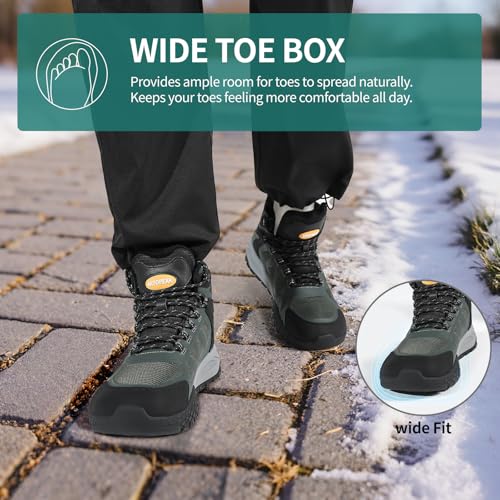 Men's Wide Winter Snow Boots | Waterproof Hiking Boots for Men | Slip-Resistant Outdoor Trekking Camping Shoes3
