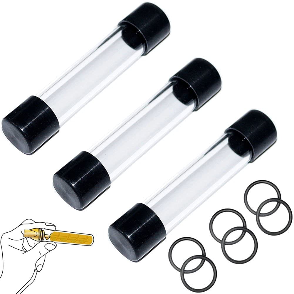 Twisted Glass Rubber Caps Glass Tube kit for Herb and 6X O-Ring, Outer Diameter 17mm, Inner Diameter 13.3mm, Length 86mm