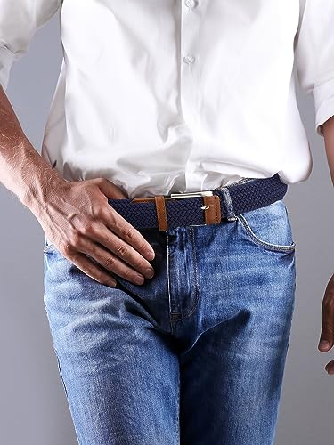 Chuarry 6 Pcs Stretch Belt Men Braided Elastic Belts for Men Woven Nylon Work Belts for Casual Jeans Golf Shirts Pants Shorts, 6 Colors4
