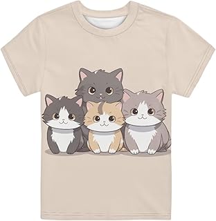 Xhuibop Kids T Shirts for Boys Size 3-16 Girls Short Sleeve Sportswear Active Tops