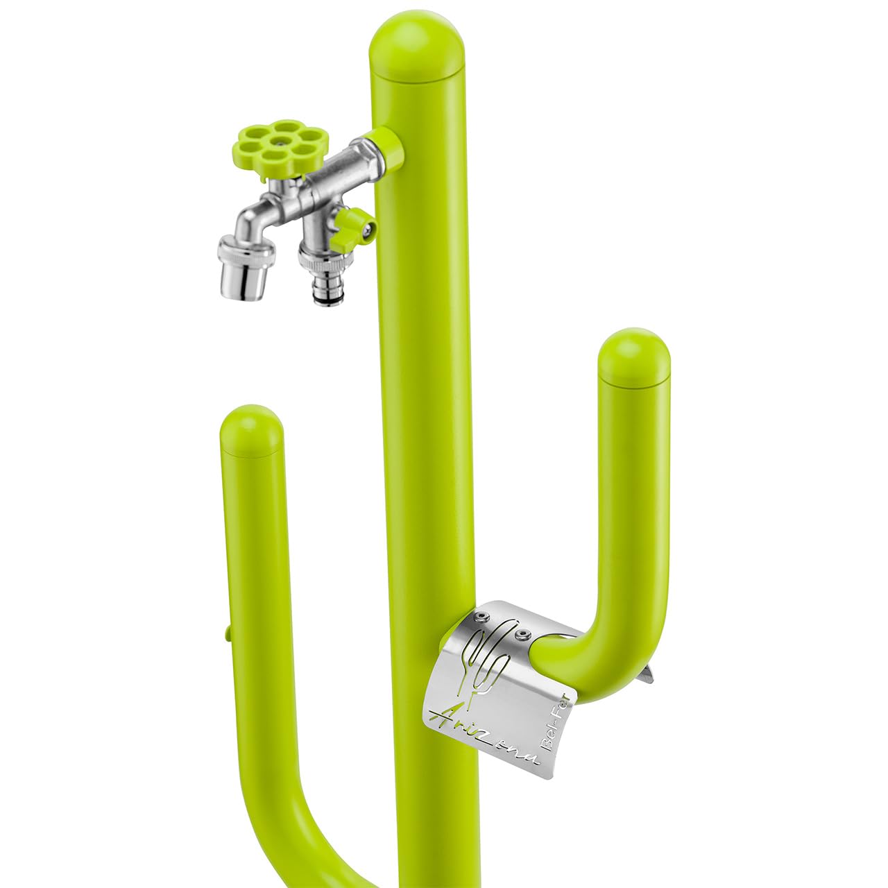Fontana a colonna Arizona 42/ARZ completa di impianto, doppio rubinetto e porta tubo (VERDE ACIDO)