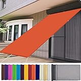 サンシェードオーニング ベランダ タープ 1.6x5M HDPE 日よけシート 撥水シェード 結束バンド 付属 撥水PA塗装加工 遮光 家/窓/屋外/パティオ用, 橙色, 21996