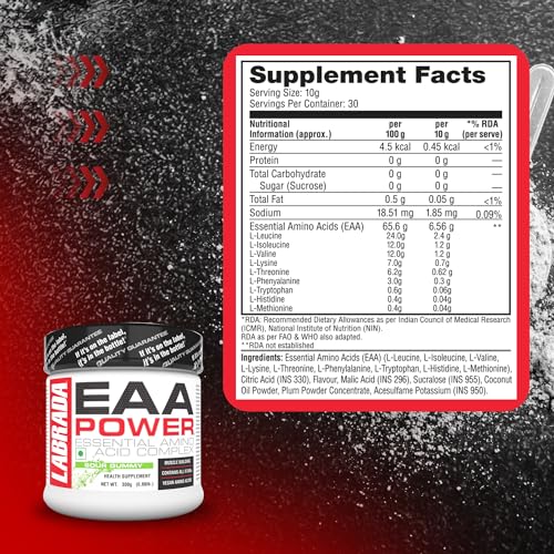 Image of Labrada EAA Power | Sour Gummy Flavor | Essential Amino Acid Complex | Sugar-Free | Supports Muscle Recovery | Enhances Performance & Endurance | 300g