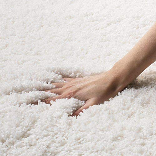 Image of Urban Modern Decor Featuring Soft Shaggy Carpet & Rug for Your Bedroom and Livingroom [Size-8x10 feet & Color-White].
